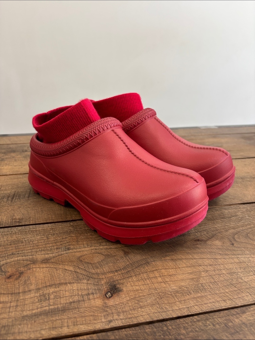 UGG Red Slip-On Clog with Knit removable sock